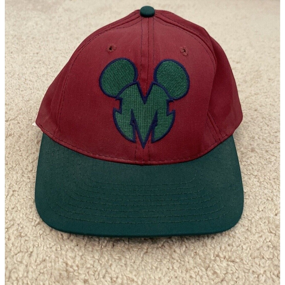 VTG 90s Disney Mickey Mouse M Logo Men's Cap Two Tone Color OSFA NWT